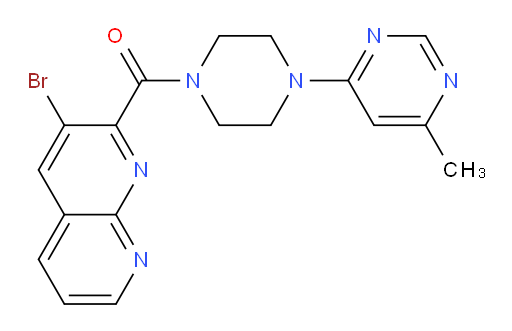 (3-bromo-1,8-naphthyridin-2-yl)(4-(6-methylpyrimidin-4-yl)piperazin-1-yl)methanone
