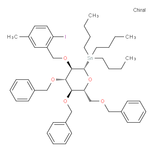 ((2S,3R,4S,5R,6R)-4,5-bis(benzyloxy)-6-((benzyloxy)methyl)-3-((2-iodo-5-methylbenzyl)oxy)tetrahydro-2H-pyran-2-yl)tributylstannane