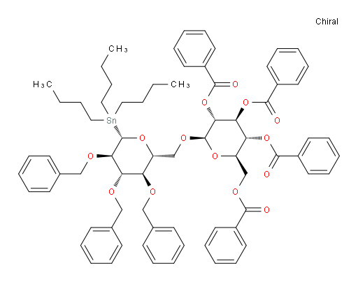 (2R,3R,4S,5R,6R)-2-((benzoyloxy)methyl)-6-(((2R,3R,4S,5R,6S)-3,4,5-tris(benzyloxy)-6-(tributylstannyl)tetrahydro-2H-pyran-2-yl)methoxy)tetrahydro-2H-pyran-3,4,5-triyl tribenzoate