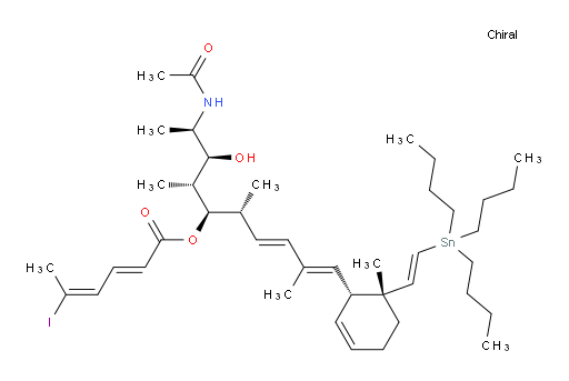 (2E,4E)-(2R,3S,4R,5R,6R,7E,9E)-2-acetamido-3-hydroxy-4,6,9-trimethyl-10-((1R,6R)-6-methyl-6-((E)-2-(tributylstannyl)vinyl)cyclohex-2-en-1-yl)deca-7,9-dien-5-yl 5-iodohexa-2,4-dienoate