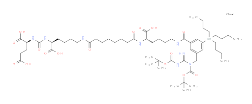 (7S,22S,26S)-1-(3-((1,3-bis(tert-butoxycarbonyl)guanidino)methyl)-5-(tributylstannyl)phenyl)-1,9,16,24-tetraoxo-2,8,17,23,25-pentaazaoctacosane-7,22,26,28-tetracarboxylic acid