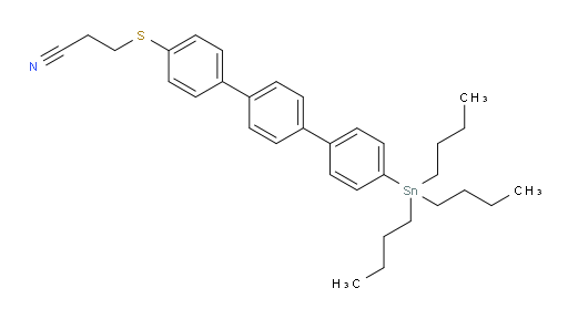 3-((4''-(tributylstannyl)-[1,1':4',1''-terphenyl]-4-yl)thio)propanenitrile