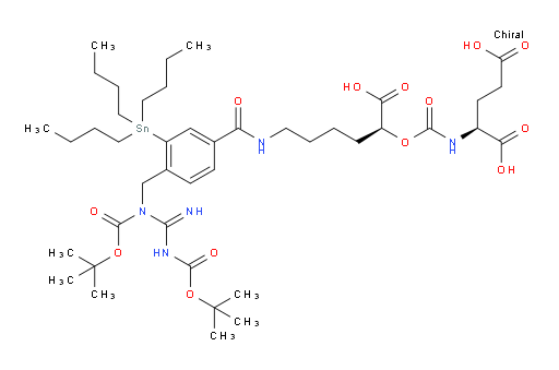 (S)-2-(((((S)-5-(4-((1,3-bis(tert-butoxycarbonyl)guanidino)methyl)-3-(tributylstannyl)benzamido)-1-carboxypentyl)oxy)carbonyl)amino)pentanedioic acid