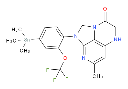 7-methyl-1-(2-(trifluoromethoxy)-4-(trimethylstannyl)phenyl)-4,5-dihydro-1H-1,2a,5,8-tetraazaacenaphthylen-3(2H)-one