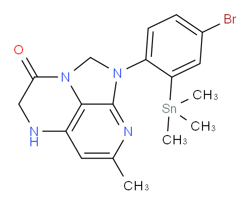 1-(4-bromo-2-(trimethylstannyl)phenyl)-7-methyl-4,5-dihydro-1H-1,2a,5,8-tetraazaacenaphthylen-3(2H)-one