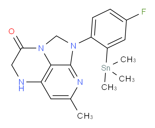 1-(4-fluoro-2-(trimethylstannyl)phenyl)-7-methyl-4,5-dihydro-1H-1,2a,5,8-tetraazaacenaphthylen-3(2H)-one
