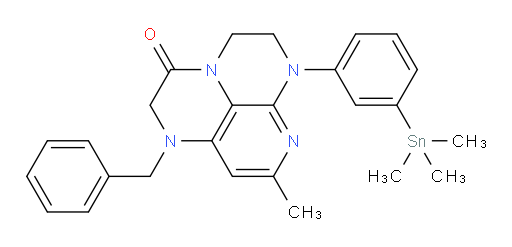 1-benzyl-8-methyl-6-(3-(trimethylstannyl)phenyl)-1,2,5,6-tetrahydro-1,3a,6,7-tetraazaphenalen-3(4H)-one