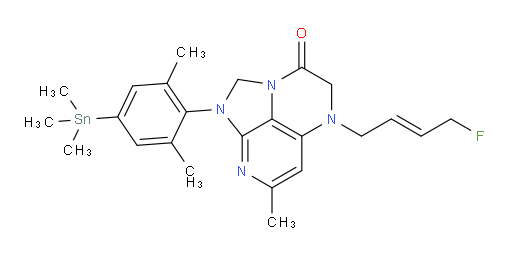 (E)-1-(2,6-dimethyl-4-(trimethylstannyl)phenyl)-5-(4-fluorobut-2-en-1-yl)-7-methyl-4,5-dihydro-1H-1,2a,5,8-tetraazaacenaphthylen-3(2H)-one