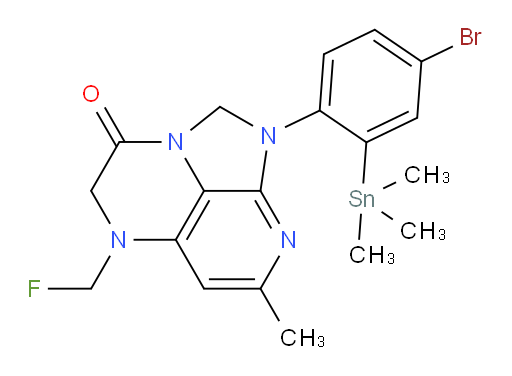 1-(4-bromo-2-(trimethylstannyl)phenyl)-5-(fluoromethyl)-7-methyl-4,5-dihydro-1H-1,2a,5,8-tetraazaacenaphthylen-3(2H)-one