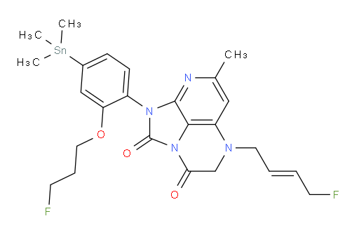 (E)-5-(4-fluorobut-2-en-1-yl)-1-(2-(3-fluoropropoxy)-4-(trimethylstannyl)phenyl)-7-methyl-4,5-dihydro-1H-1,2a,5,8-tetraazaacenaphthylene-2,3-dione