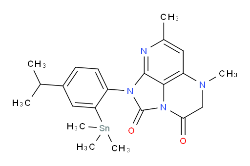 1-(4-isopropyl-2-(trimethylstannyl)phenyl)-5,7-dimethyl-4,5-dihydro-1H-1,2a,5,8-tetraazaacenaphthylene-2,3-dione
