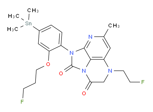 5-(2-fluoroethyl)-1-(2-(3-fluoropropoxy)-4-(trimethylstannyl)phenyl)-7-methyl-4,5-dihydro-1H-1,2a,5,8-tetraazaacenaphthylene-2,3-dione