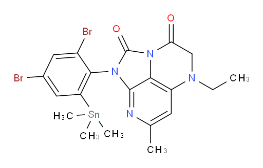 1-(2,4-dibromo-6-(trimethylstannyl)phenyl)-5-ethyl-7-methyl-4,5-dihydro-1H-1,2a,5,8-tetraazaacenaphthylene-2,3-dione