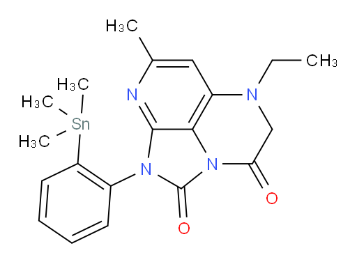 5-ethyl-7-methyl-1-(2-(trimethylstannyl)phenyl)-4,5-dihydro-1H-1,2a,5,8-tetraazaacenaphthylene-2,3-dione