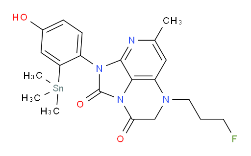5-(3-fluoropropyl)-1-(4-hydroxy-2-(trimethylstannyl)phenyl)-7-methyl-4,5-dihydro-1H-1,2a,5,8-tetraazaacenaphthylene-2,3-dione