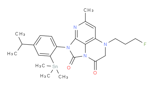 5-(3-fluoropropyl)-1-(4-isopropyl-2-(trimethylstannyl)phenyl)-7-methyl-4,5-dihydro-1H-1,2a,5,8-tetraazaacenaphthylene-2,3-dione
