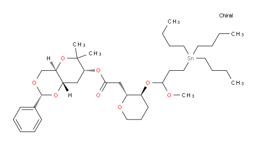 (2R,4aR,7R,8aS)-6,6-dimethyl-2-phenylhexahydropyrano[3,2-d][1,3]dioxin-7-yl 2-((2R,3S)-3-(1-methoxy-3-(tributylstannyl)propoxy)tetrahydro-2H-pyran-2-yl)acetate