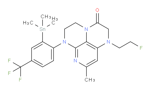 1-(2-fluoroethyl)-8-methyl-6-(4-(trifluoromethyl)-2-(trimethylstannyl)phenyl)-1,2,5,6-tetrahydro-1,3a,6,7-tetraazaphenalen-3(4H)-one
