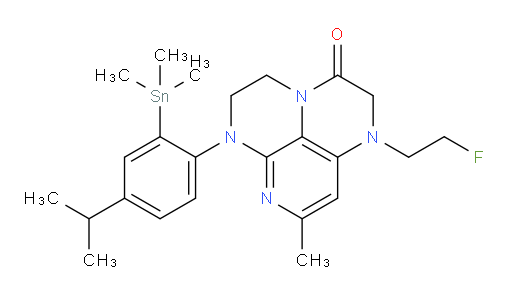 1-(2-fluoroethyl)-6-(4-isopropyl-2-(trimethylstannyl)phenyl)-8-methyl-1,2,5,6-tetrahydro-1,3a,6,7-tetraazaphenalen-3(4H)-one