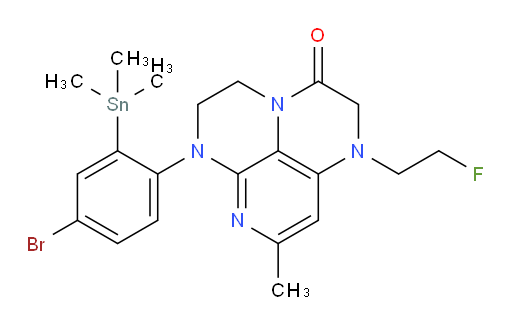 6-(4-bromo-2-(trimethylstannyl)phenyl)-1-(2-fluoroethyl)-8-methyl-1,2,5,6-tetrahydro-1,3a,6,7-tetraazaphenalen-3(4H)-one