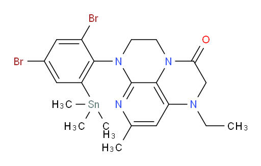 6-(2,4-dibromo-6-(trimethylstannyl)phenyl)-1-ethyl-8-methyl-1,2,5,6-tetrahydro-1,3a,6,7-tetraazaphenalen-3(4H)-one