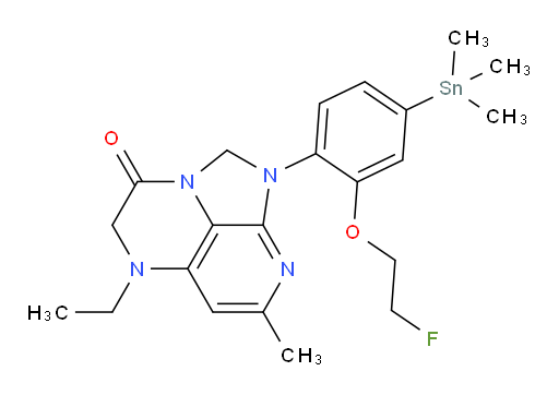 5-乙基-1-(2-(2-氟乙氧基)-4-(三甲基锡基)苯基)-7-甲基-4,5-二氢-1H-1,2a,5,8-四氮杂苊-3(2H)-酮