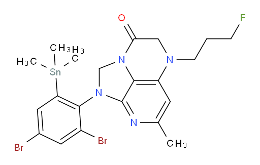 1-(2,4-dibromo-6-(trimethylstannyl)phenyl)-5-(3-fluoropropyl)-7-methyl-4,5-dihydro-1H-1,2a,5,8-tetraazaacenaphthylen-3(2H)-one