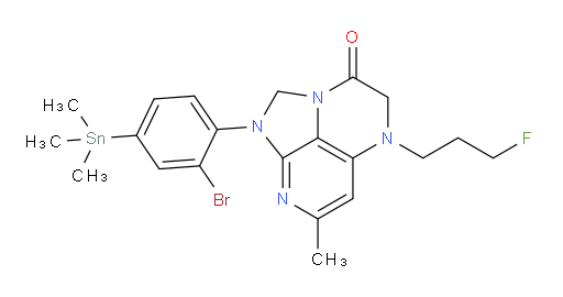 1-(2-bromo-4-(trimethylstannyl)phenyl)-5-(3-fluoropropyl)-7-methyl-4,5-dihydro-1H-1,2a,5,8-tetraazaacenaphthylen-3(2H)-one
