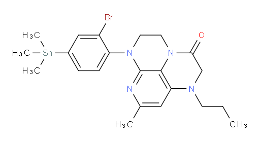 6-(2-bromo-4-(trimethylstannyl)phenyl)-8-methyl-1-propyl-1,2,5,6-tetrahydro-1,3a,6,7-tetraazaphenalen-3(4H)-one