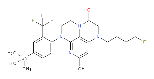 1-(4-fluorobutyl)-8-methyl-6-(2-(trifluoromethyl)-4-(trimethylstannyl)phenyl)-1,2,5,6-tetrahydro-1,3a,6,7-tetraazaphenalen-3(4H)-one