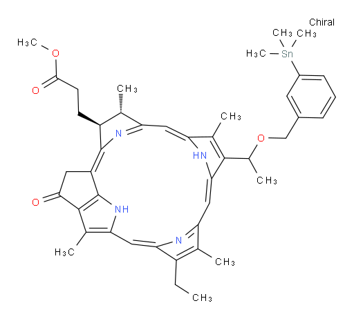 Methyl (3S,4S)-14-ethyl-4,8,13,18-tetramethyl-20-oxo-9-[1-[[3-(trimethylstannyl)phenyl]methoxy]ethyl]-3-phorbinepropanoate