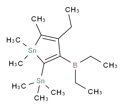 3-(二乙基boryl)-4-乙基-1,1,5-三甲基-2-(三甲基锡基)-1H-stannole