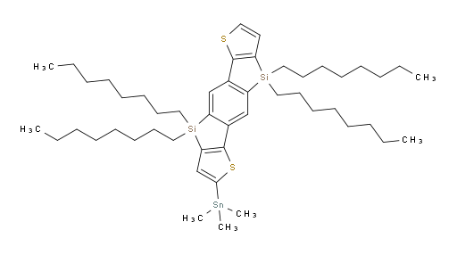 4,9-Dihydro-4,4,9,9-tetraoctyl-2-(trimethylstannyl)thieno[2′′,3′′:4′,5′]silolo[2′,3′:5,6][1]benzosilolo[3,2-b]thiophene