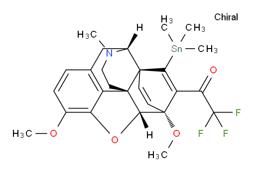 1-((4R,4aS,7R,7aR,12bR)-7,9-dimethoxy-3-methyl-5-(trimethylstannyl)-1,2,3,4,7,7a-hexahydro-4a,7-etheno-4,12-methanobenzofuro[3,2-e]isoquinolin-6-yl)-2,2,2-trifluoroethanone