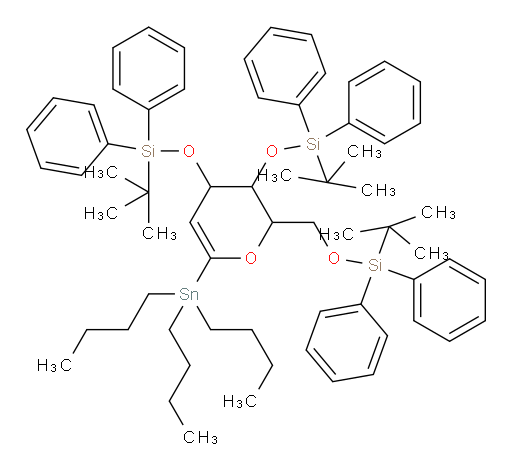 ((2-(((tert-butyldiphenylsilyl)oxy)methyl)-6-(tributylstannyl)-3,4-dihydro-2H-pyran-3,4-diyl)bis(oxy))bis(tert-butyldiphenylsilane)