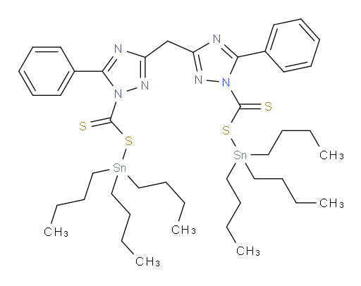 bis(tributylstannyl) 3,3'-methylenebis(5-phenyl-1H-1,2,4-triazole-1-carbodithioate)