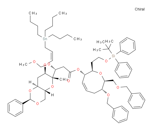 (R)-(2R,3S,7R,8S,Z)-7-(benzyloxy)-8-((benzyloxy)methyl)-2-(2-((tert-butyldiphenylsilyl)oxy)ethyl)-3,6,7,8-tetrahydro-2H-oxocin-3-yl 3-(methoxymethoxy)-3-((2R,4aR,6R,7R,8aS)-6-methyl-2-phenyl-7-(((Z)-3-(tributylstannyl)prop-1-en-1-yl)oxy)hexahydropyrano[3,2-d][1,3]dioxin-6-yl)propanoate