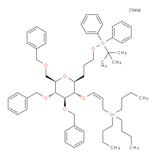 (3-((2S,3S,4S,5R,6R)-4,5-bis(benzyloxy)-6-((benzyloxy)methyl)-3-(((Z)-3-(tributylstannyl)prop-1-en-1-yl)oxy)tetrahydro-2H-pyran-2-yl)propoxy)(tert-butyl)diphenylsilane