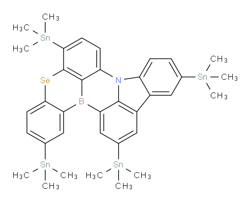 2,6,11,14-tetrakis(trimethylstannyl)-5-selena-8b-aza-15b-borabenzo[a]naphtho[1,2,3-hi]aceanthrylene