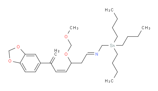 (E)-N-((Z)-6-(benzo[d][1,3]dioxol-5-yl)-3-(methoxymethoxy)hepta-4,6-dien-1-ylidene)-1-(tributylstannyl)methanamine