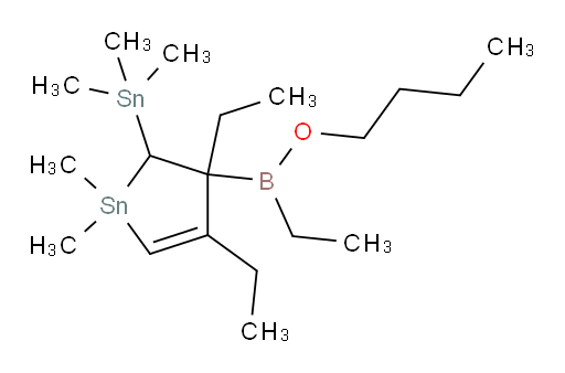 3-(butoxy(ethyl)boryl)-3,4-diethyl-1,1-dimethyl-2-(trimethylstannyl)-2,3-dihydro-1H-stannole