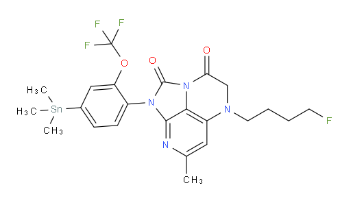 5-(4-fluorobutyl)-7-methyl-1-(2-(trifluoromethoxy)-4-(trimethylstannyl)phenyl)-4,5-dihydro-1H-1,2a,5,8-tetraazaacenaphthylene-2,3-dione