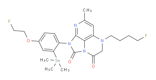 5-(4-fluorobutyl)-1-(4-(2-fluoroethoxy)-2-(trimethylstannyl)phenyl)-7-methyl-4,5-dihydro-1H-1,2a,5,8-tetraazaacenaphthylene-2,3-dione