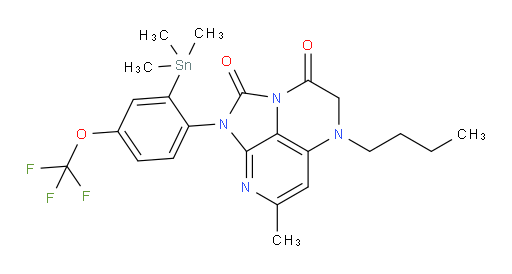 5-butyl-7-methyl-1-(4-(trifluoromethoxy)-2-(trimethylstannyl)phenyl)-4,5-dihydro-1H-1,2a,5,8-tetraazaacenaphthylene-2,3-dione