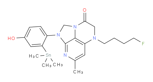 5-(4-fluorobutyl)-1-(4-hydroxy-2-(trimethylstannyl)phenyl)-7-methyl-4,5-dihydro-1H-1,2a,5,8-tetraazaacenaphthylen-3(2H)-one