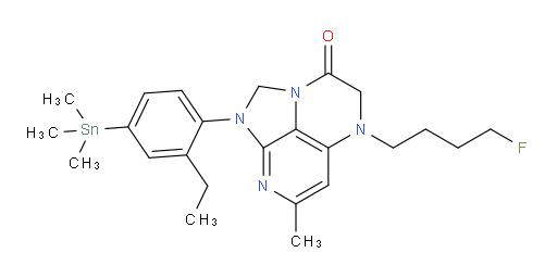 1-(2-ethyl-4-(trimethylstannyl)phenyl)-5-(4-fluorobutyl)-7-methyl-4,5-dihydro-1H-1,2a,5,8-tetraazaacenaphthylen-3(2H)-one