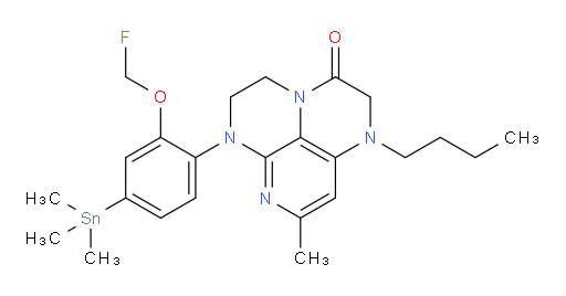 1-butyl-6-(2-(fluoromethoxy)-4-(trimethylstannyl)phenyl)-8-methyl-1,2,5,6-tetrahydro-1,3a,6,7-tetraazaphenalen-3(4H)-one