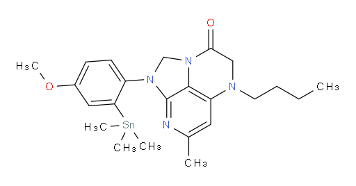 5-butyl-1-(4-methoxy-2-(trimethylstannyl)phenyl)-7-methyl-4,5-dihydro-1H-1,2a,5,8-tetraazaacenaphthylen-3(2H)-one
