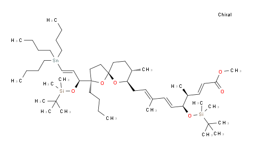 (2E,4S,5S,6E,8E)-甲基 10-((2R,5S,7R,8S)-2-丁基-2-((S,E)-1-((叔丁基二甲基sil氧基))-3-(三丁基锡基)烯丙基)-8-甲基-1,6-二氧杂螺[4.5]癸烷-7-基)-5-((叔丁基二甲基sil氧基))-4,8-二甲基十-2,6,8-三烯酸酯