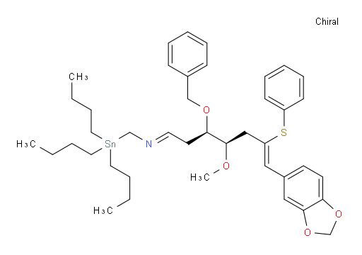 (E)-N-((3R,4R,Z)-7-(苯并[d][1,3]二氧杂环戊烯-5-基)-3-(苄氧基)-4-甲氧基-6-(苯基硫基)庚-6-烯-1-亚基)-1-(三丁基锡基)甲胺